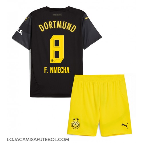 Camisa de Futebol Borussia Dortmund Felix Nmecha #8 Equipamento Secundário Infantil 2024-25 Manga Curta (+ Calças curtas)